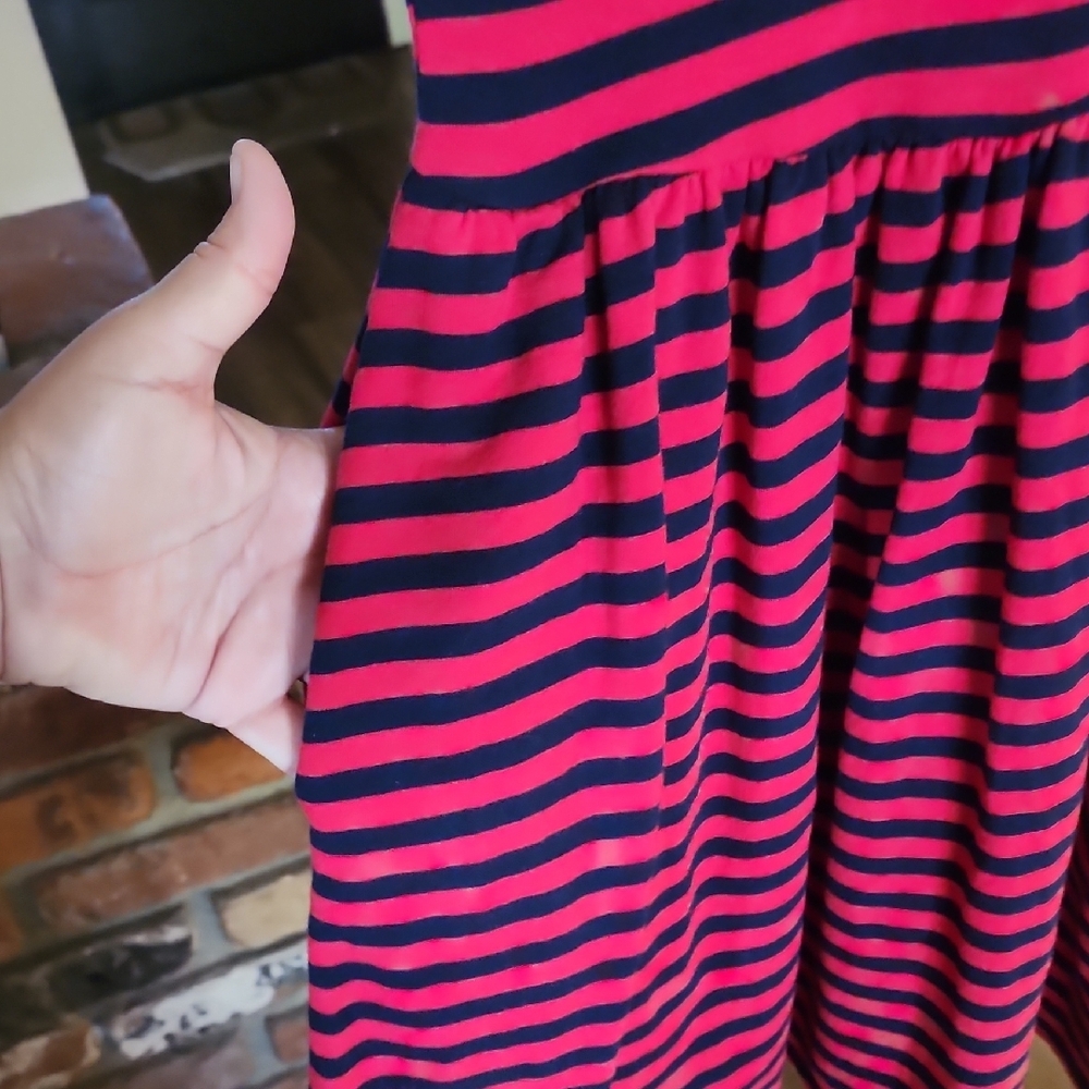 Popeye x Unique Vintage Red & Black Striped Retro Fit & Flare Dress - Picture 5 of 11